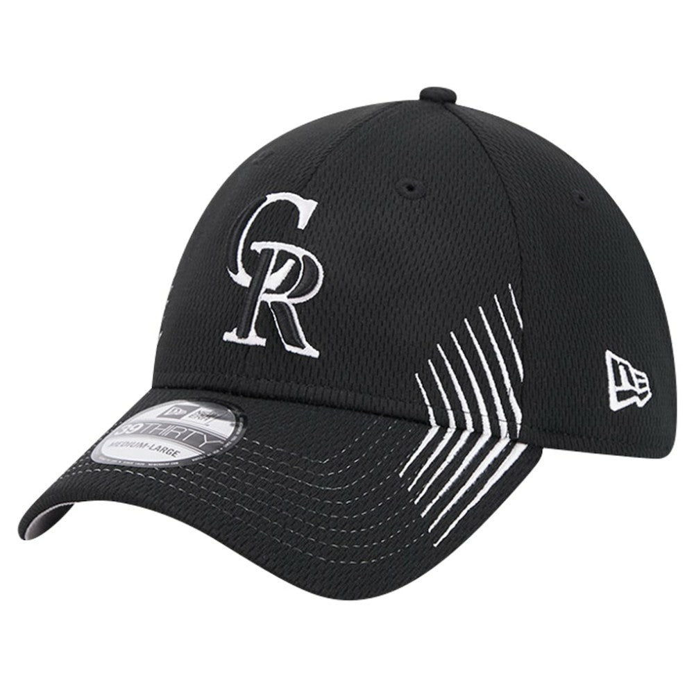 Colorado Rockies Active Dash Mark 39THIRTY Flex Hat - Black | New Era