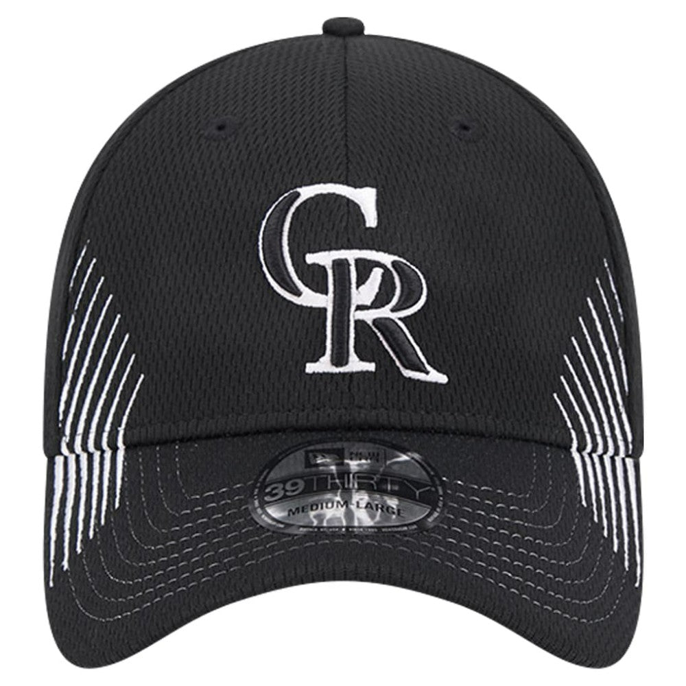 Colorado Rockies Active Dash Mark 39THIRTY Flex Hat - Black | New Era