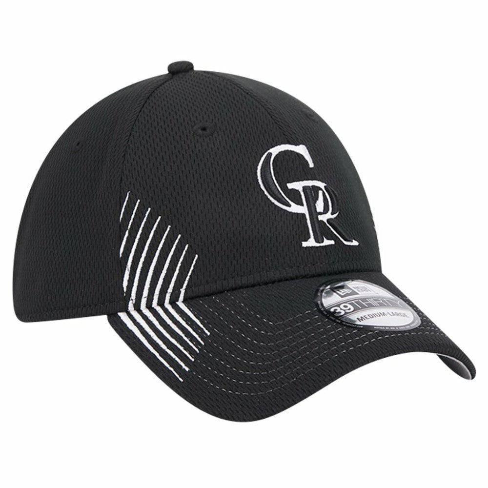 Colorado Rockies Active Dash Mark 39THIRTY Flex Hat - Black | New Era