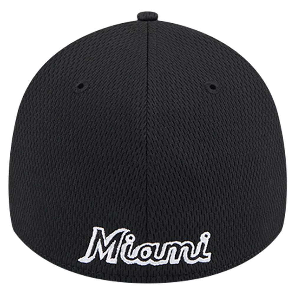 Miami Marlins Active Dash Mark 39THIRTY Flex Hat - Black | New Era