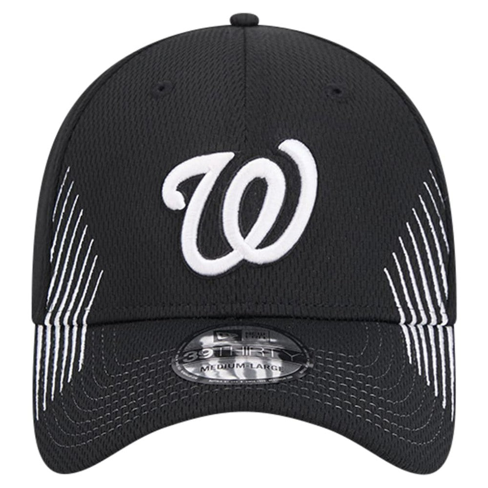 Washington Nationals Active Dash Mark 39THIRTY Flex Hat - Black | New Era