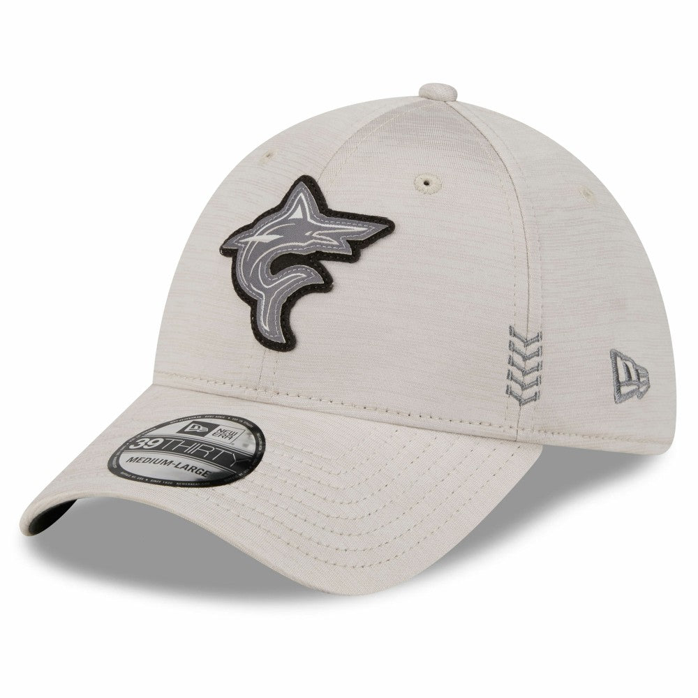 Miami Marlins 2024 Clubhouse 39THIRTY Flex Hat - Cream | New Era