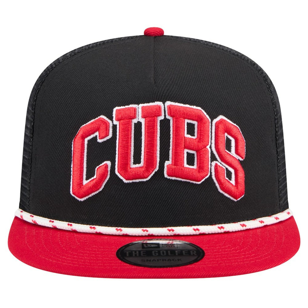 Chicago Cubs Throwback Meshback Golfer Hat - Black | New Era