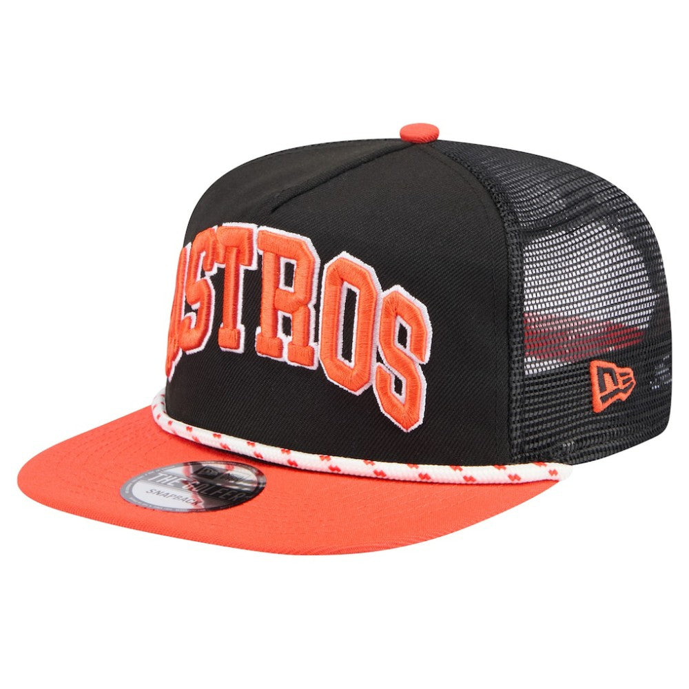 Houston Astros Throwback Meshback Golfer Hat - Black | New Era