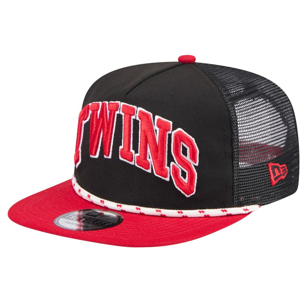 Minnesota Twins Throwback Meshback Golfer Hat - Black | New Era