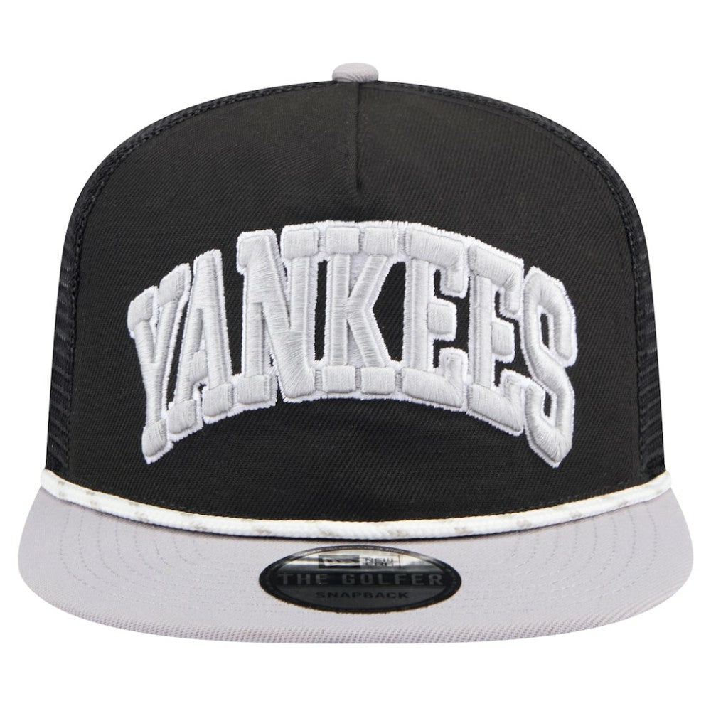 New York Yankees Throwback Meshback Golfer Hat - Black | New Era