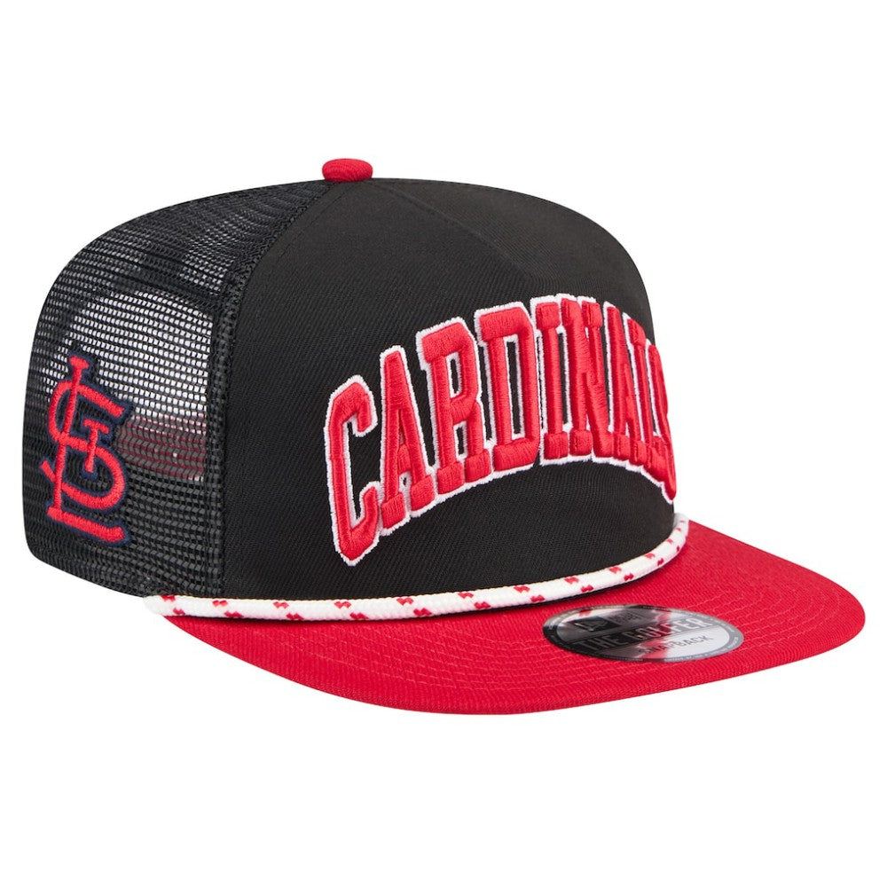 St. Louis Cardinals Throwback Meshback Golfer Hat - Black | New Era