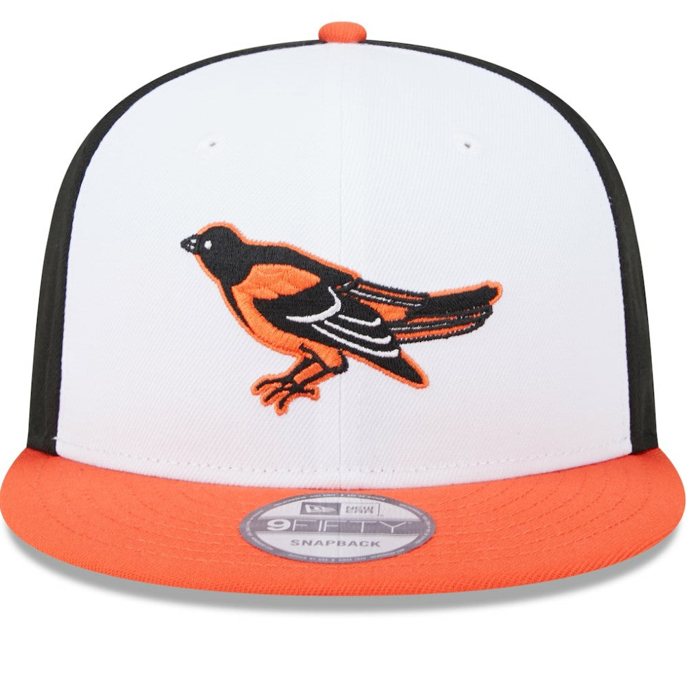 Baltimore Orioles 2024 Batting Practice 9FIFTY Snapback Hat - White | New Era