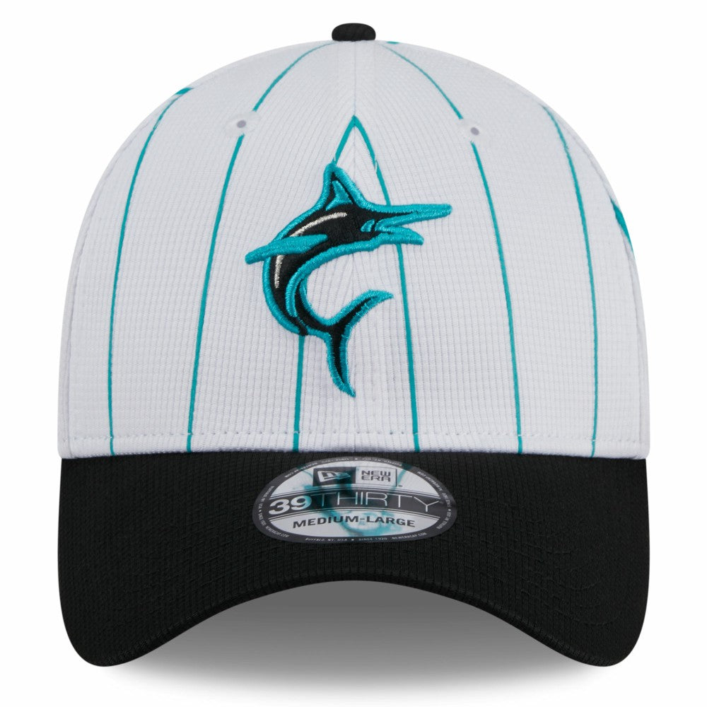 Miami Marlins 2025 Batting Practice 39THIRTY Flex Hat - White | New Era