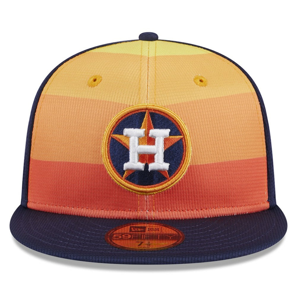 Houston Astros 2025 Batting Practice 59FIFTY Fitted Hat - Orange | New Era
