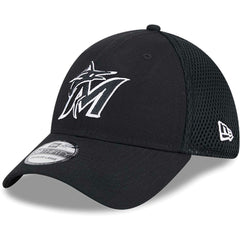 Miami Marlins Neo 39THIRTY Flex Hat - Black/White | New Era