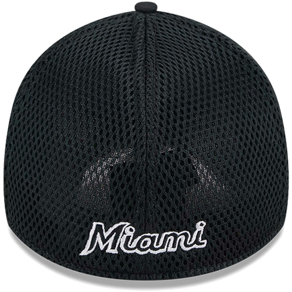 Miami Marlins Neo 39THIRTY Flex Hat - Black/White | New Era