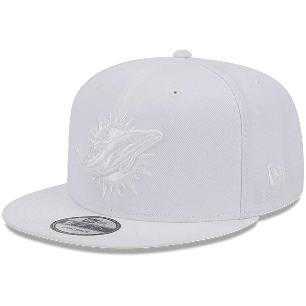 Miami Dolphins New Era Main White on White 9FIFTY Snapback Hat outlet