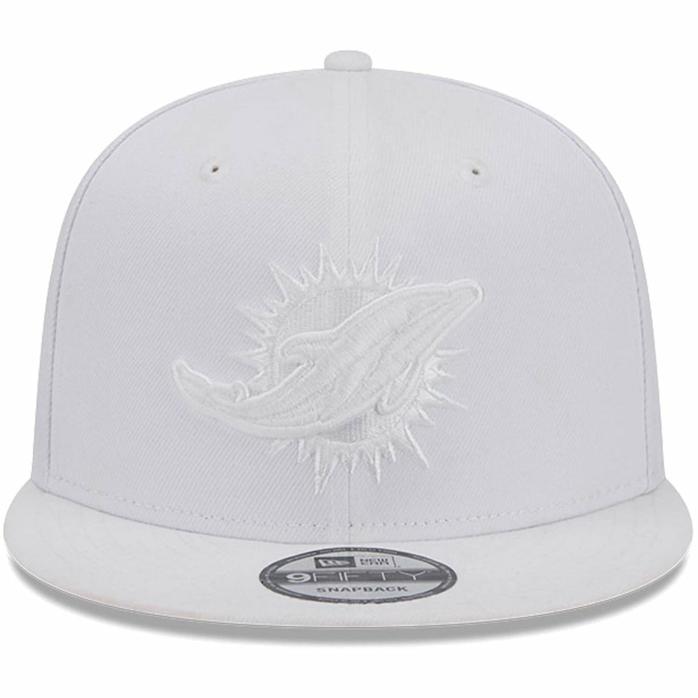 Miami Dolphins New Era Main White on White 9FIFTY Snapback Hat outlet