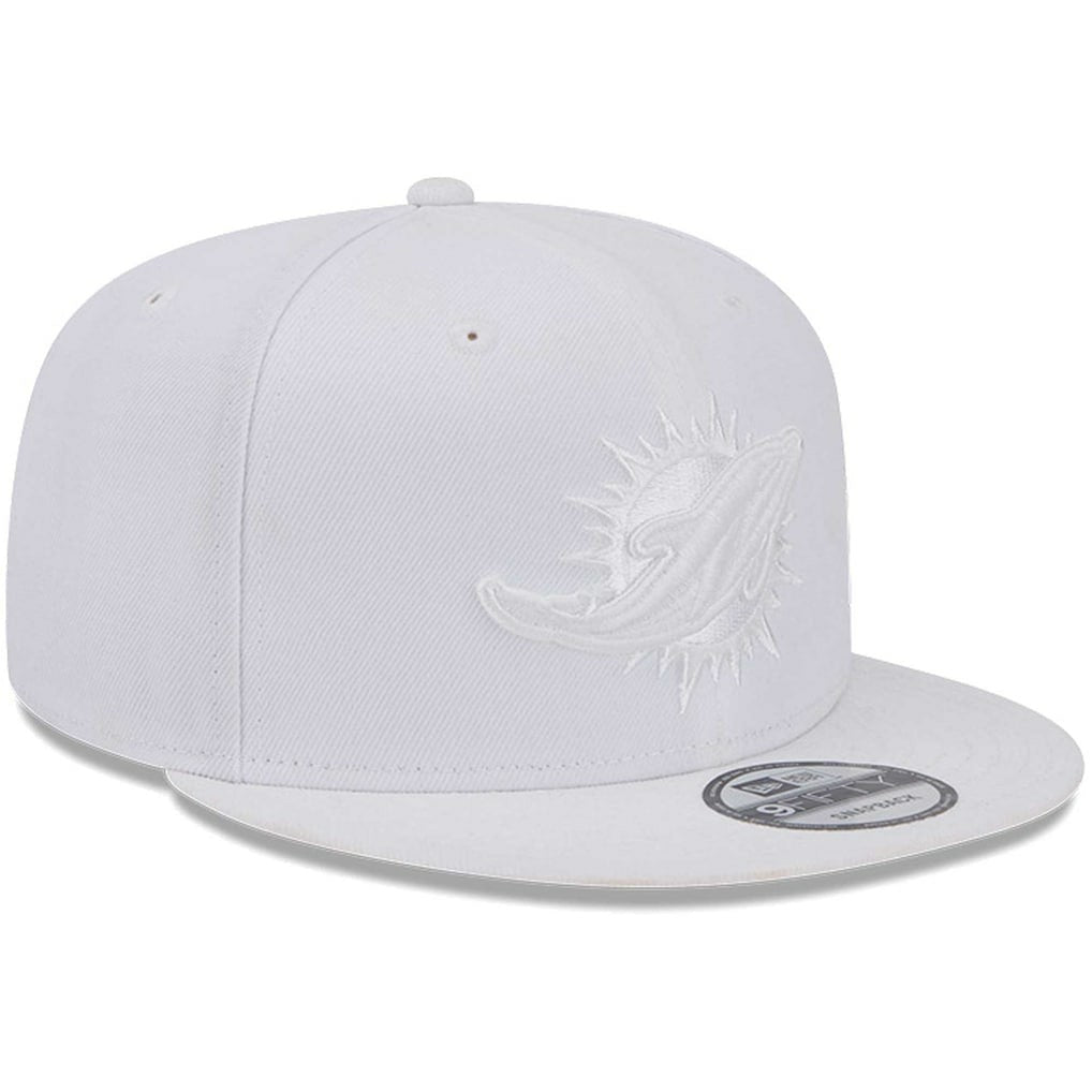 Miami Dolphins New Era Main White on White 9FIFTY Snapback Hat outlet