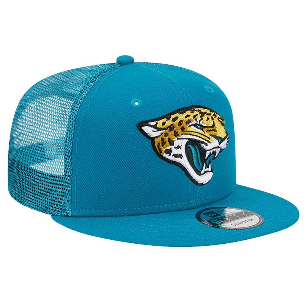 Jacksonville Jaguars New Era Main Trucker 9FIFTY Snapback Hat - Teal online
