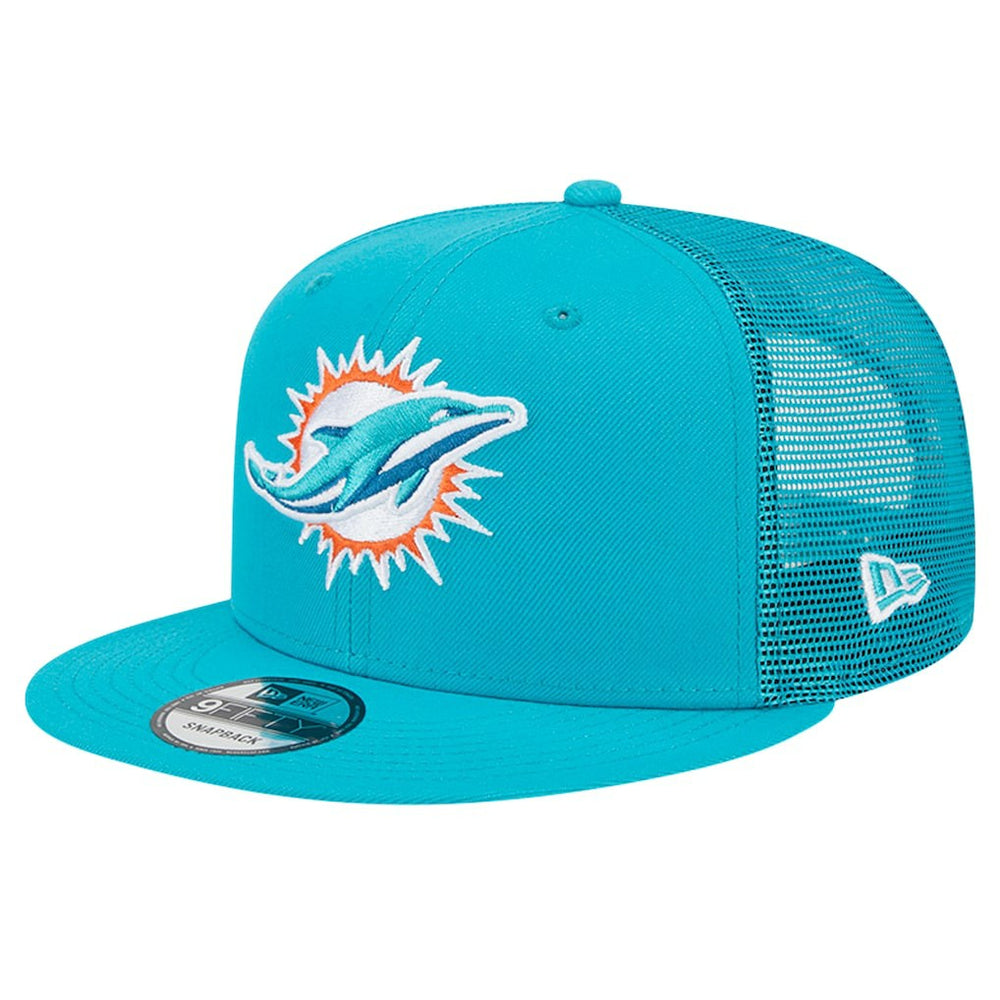 Miami Dolphins New Era Main Trucker 9FIFTY Snapback Hat - Aqua discount