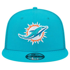 Miami Dolphins New Era Main Trucker 9FIFTY Snapback Hat - Aqua discount