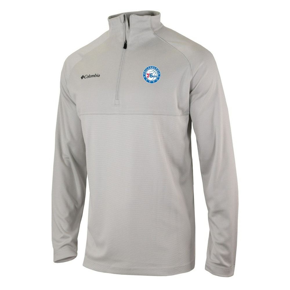 Philadelphia 76ers Omni-Wick Rockin' It Quarter-Zip Pullover Top - Heather Gray | Columbia for sale
