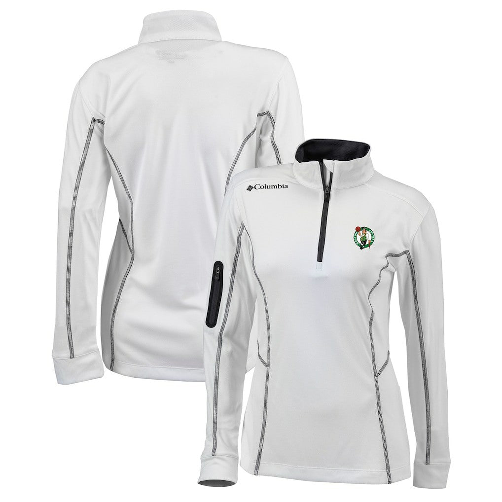 Boston Celtics Women's Omni-Wick Shotgun Quarter-Zip Pullover Top - White | Columbia on sale