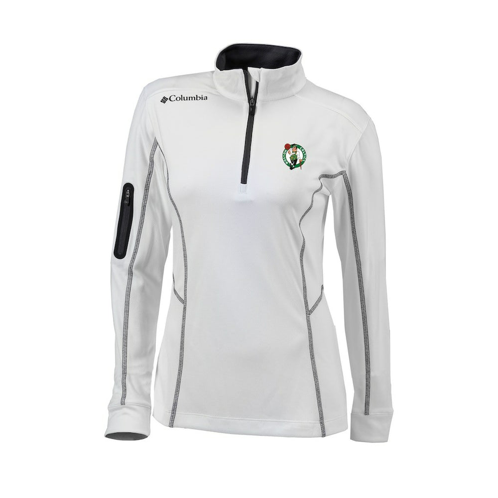 Boston Celtics Women's Omni-Wick Shotgun Quarter-Zip Pullover Top - White | Columbia on sale