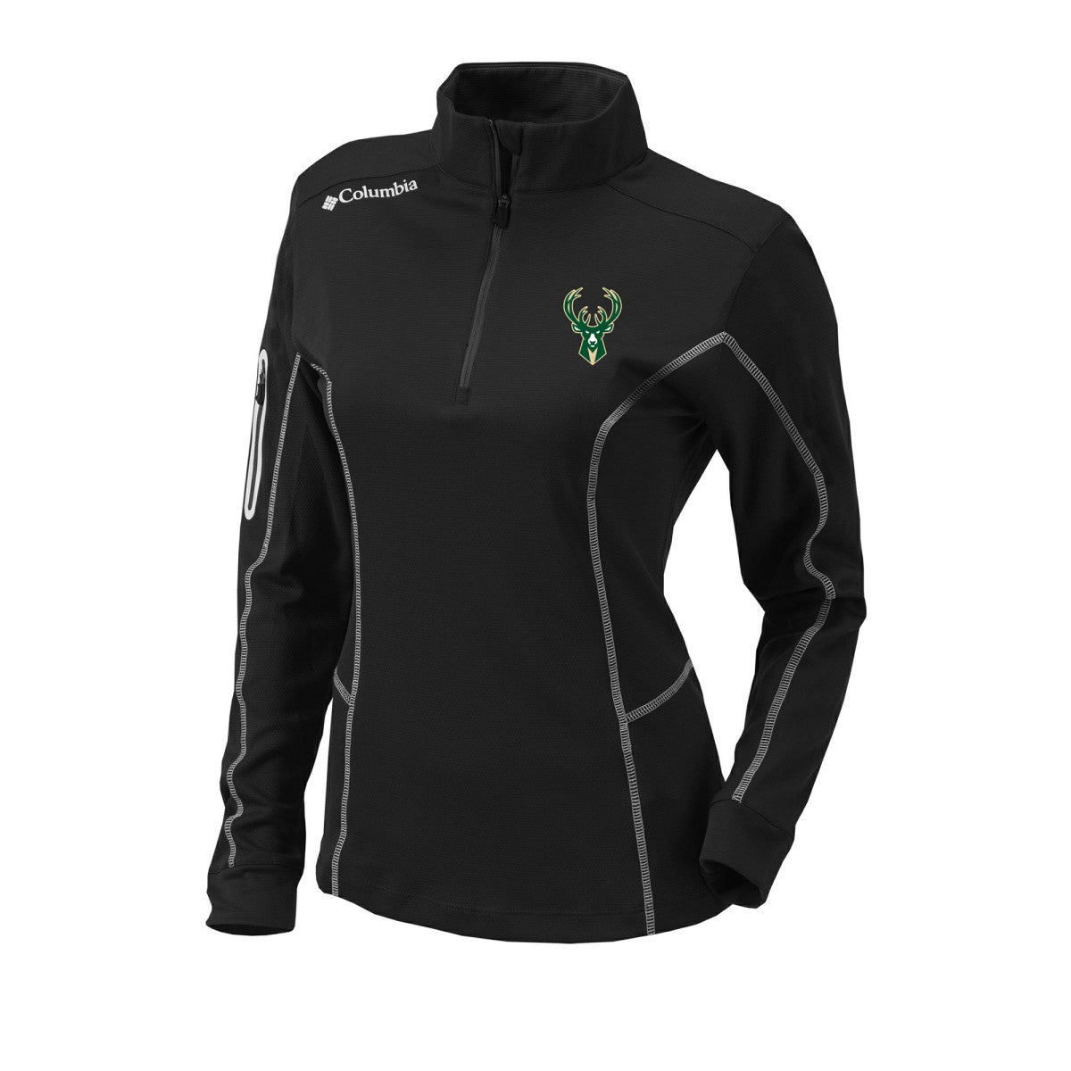 Milwaukee Bucks Women's Omni-Wick Shotgun Quarter-Zip Pullover Top - Black | Columbia shop