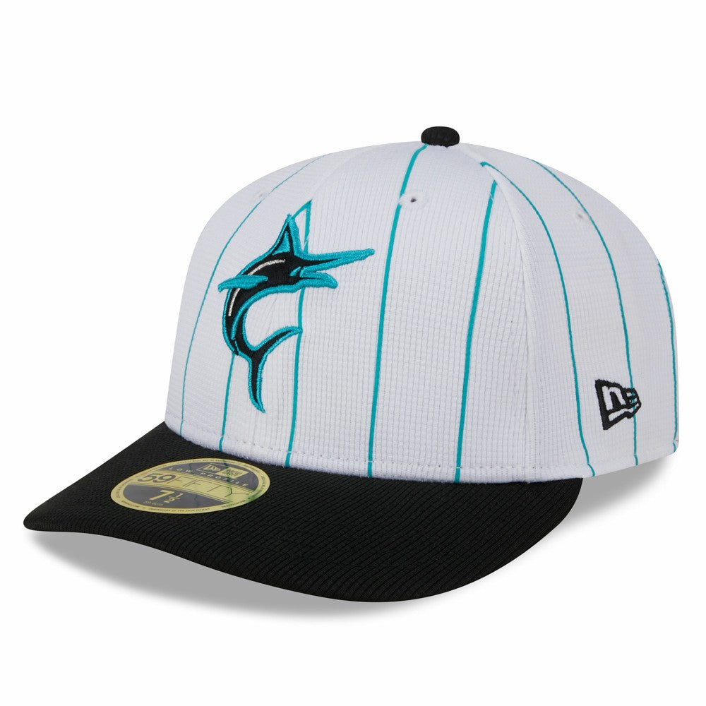 Miami Marlins 2025 Batting Practice Low Profile 59FIFTY Fitted Hat - White | New Era