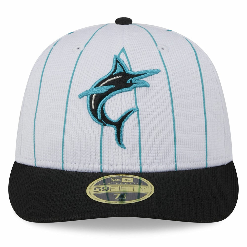 Miami Marlins 2025 Batting Practice Low Profile 59FIFTY Fitted Hat - White | New Era