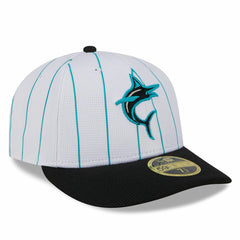 Miami Marlins 2025 Batting Practice Low Profile 59FIFTY Fitted Hat - White | New Era
