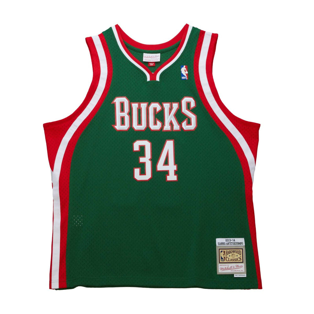 Giannis Antetokounmpo Milwaukee Bucks 2013/14 Hardwood Classics Swingman Jersey - Hunter Green | Mitchell & Ness outlet