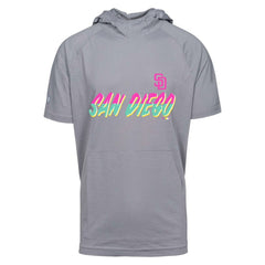 San Diego Padres Levelwear City Connect Phase Core Logo Short Sleeve Hoodie - Gray