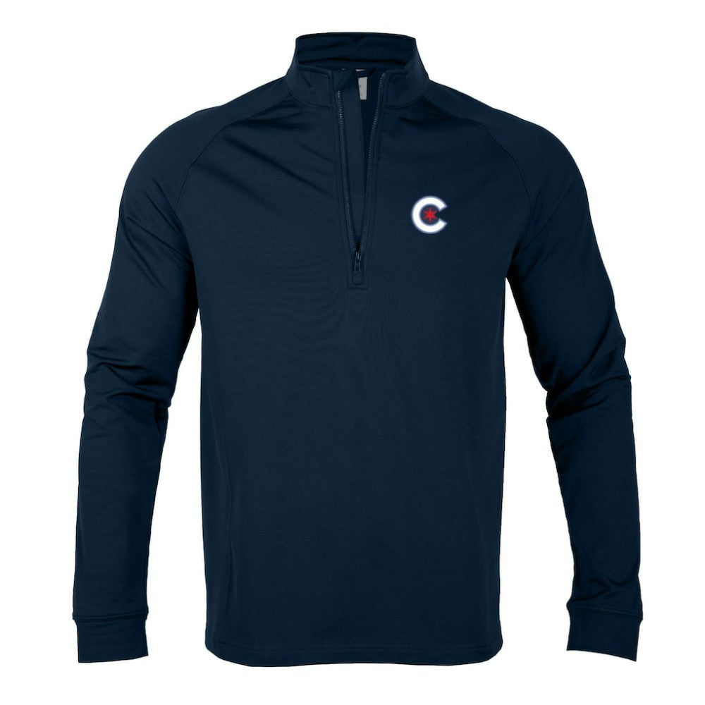 Chicago Cubs Levelwear City Connect Calibre Insignia Core Quarter-Zip Pullover Top - Navy