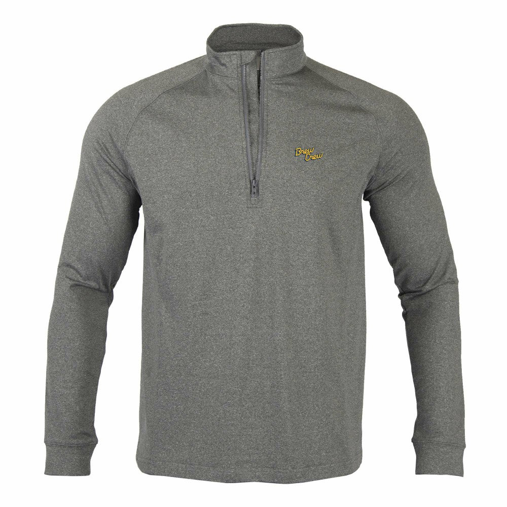 Milwaukee Brewers Levelwear City Connect Calibre Insignia Core Quarter-Zip Pullover Top - Heather Charcoal