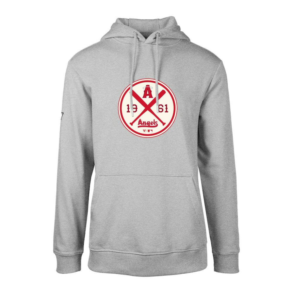 Los Angeles Angels Levelwear City Connect Podium Strike Pullover Hoodie - Heather Gray