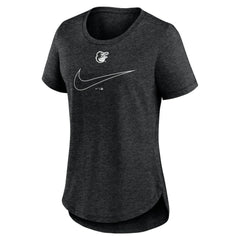 Baltimore Orioles Women's Big Swoosh Tri-Blend Scoop Neck T-Shirt - Charcoal | Nike