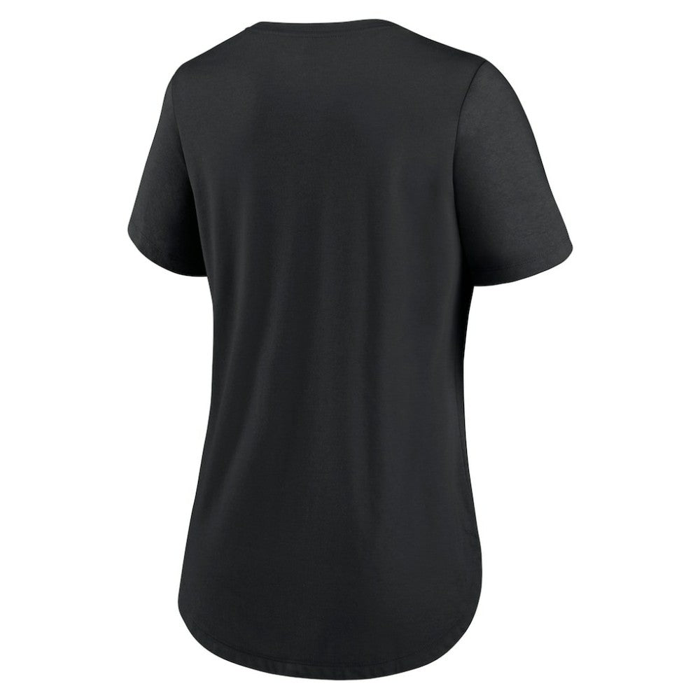 Tampa Bay Rays Women's Big Swoosh Tri-Blend Scoop Neck T-Shirt - Black | Nike