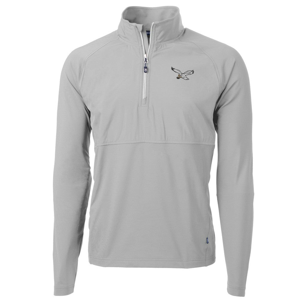 Philadelphia Eagles Cutter & Buck Adapt Eco Knit Hybrid Recycled Quarter-Zip Pullover Jacket - Silver cheap