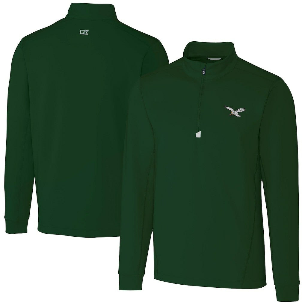 Philadelphia Eagles Cutter & Buck Traverse Stretch Quarter-Zip Pullover - Hunter Green discount