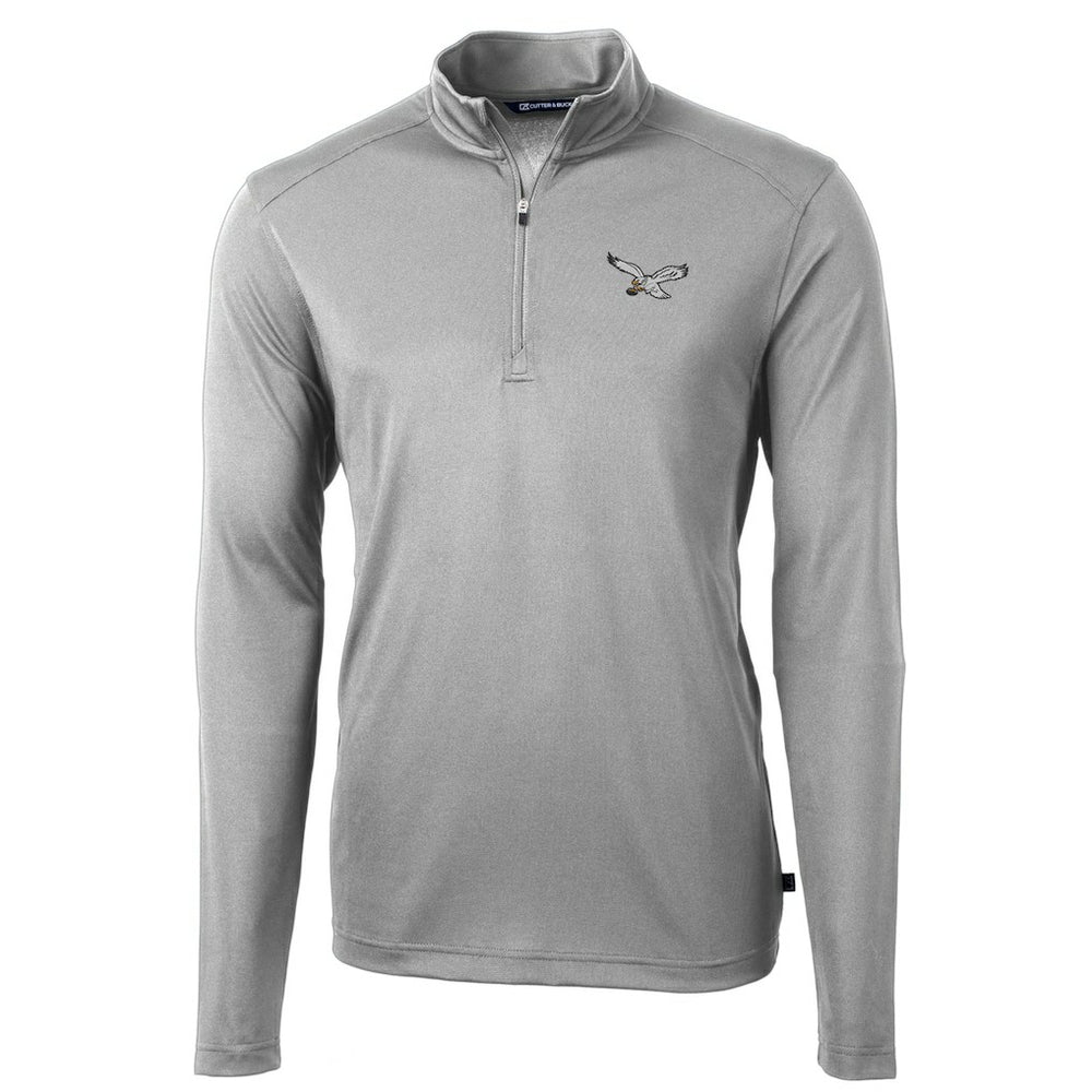 Philadelphia Eagles Cutter & Buck Virtue Eco Pique Recycled Quarter-Zip Pullover - Silver cheap