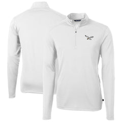 Philadelphia Eagles Cutter & Buck Virtue Eco Pique Recycled Quarter-Zip Pullover - White outlet