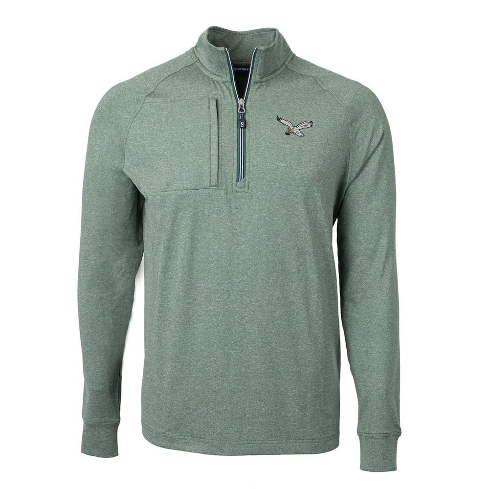 Philadelphia Eagles Cutter & Buck Adapt Eco Knit Heathered Recycled Quarter-Zip Pullover - Heather Green online