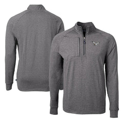Philadelphia Eagles Cutter & Buck Adapt Eco Knit Heathered Recycled Quarter-Zip Pullover - Heather Black online