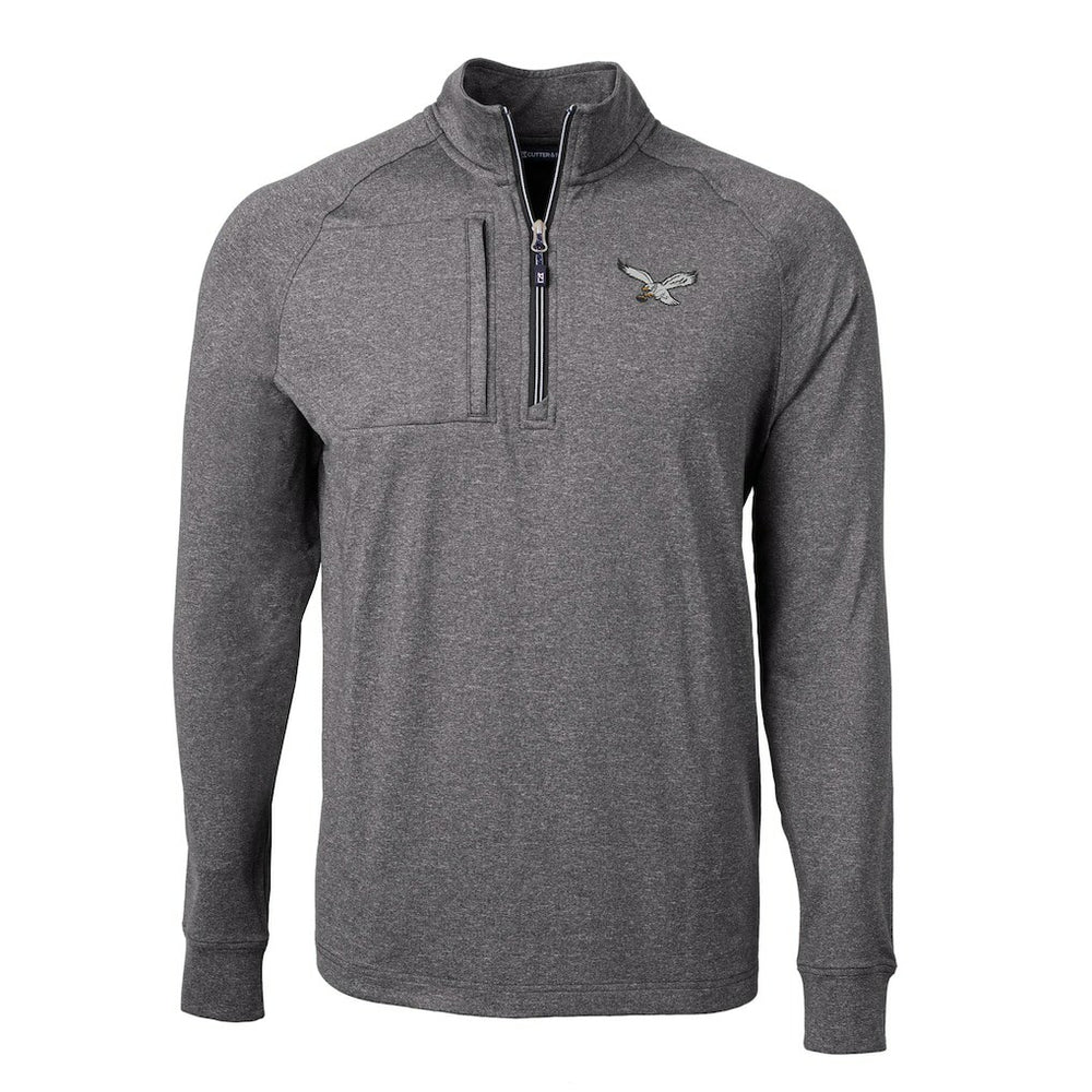 Philadelphia Eagles Cutter & Buck Adapt Eco Knit Heathered Recycled Quarter-Zip Pullover - Heather Black online
