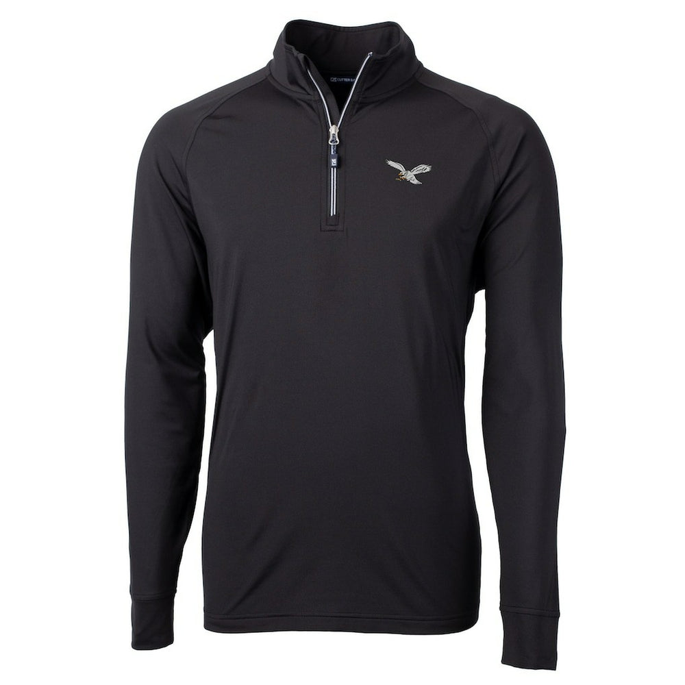 Philadelphia Eagles Cutter & Buck Eco Knit Stretch Recycled Quarter-Zip Pullover - Black sale