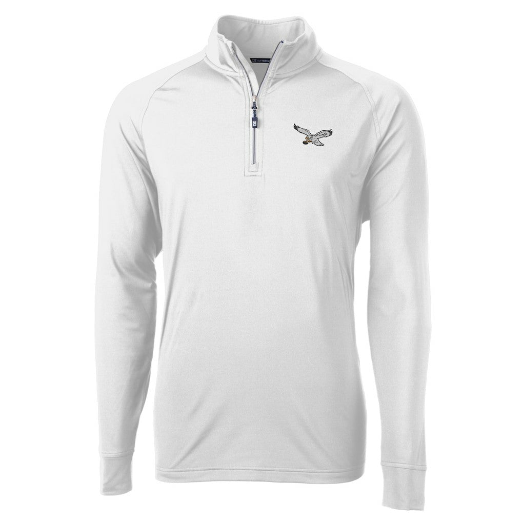Philadelphia Eagles Cutter & Buck Eco Knit Stretch Recycled Quarter-Zip Pullover - White discount