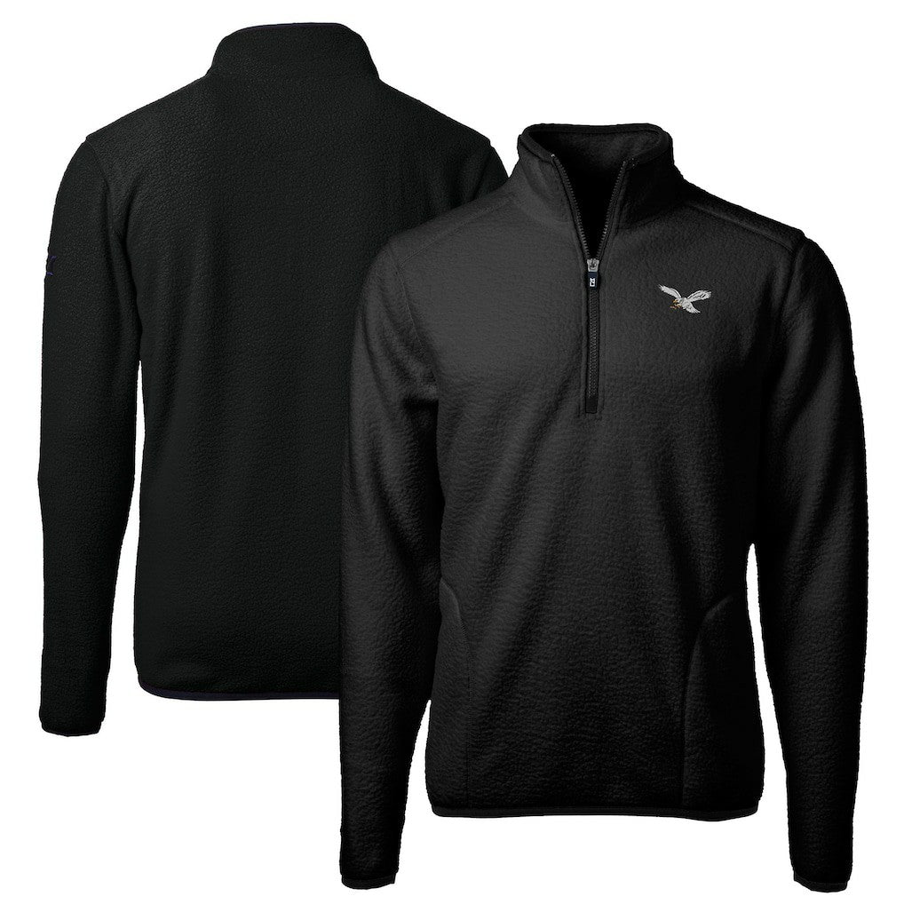 Philadelphia Eagles Cutter & Buck Cascade Eco Sherpa Fleece Quarter-Zip Pullover Jacket - Black outlet