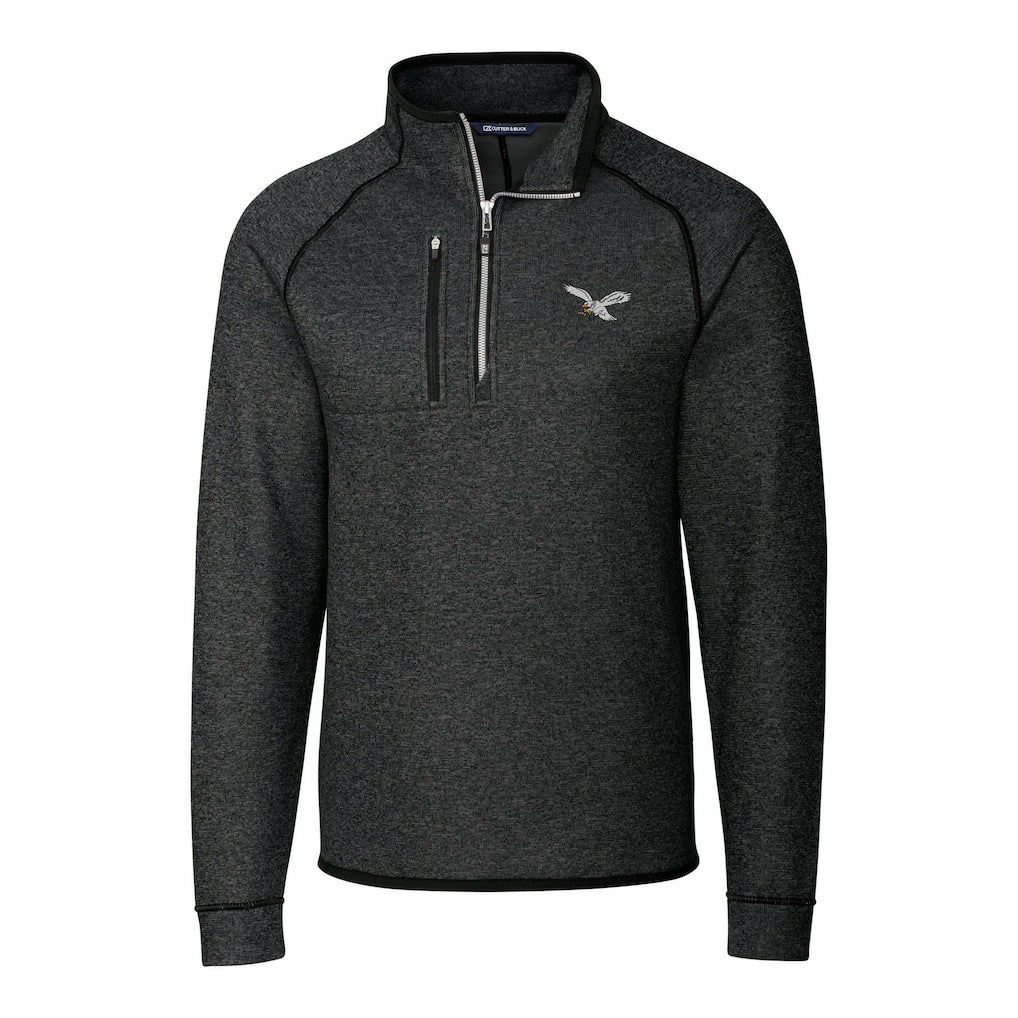 Philadelphia Eagles Cutter & Buck Mainsail Sweater-Knit Half-Zip Pullover Jacket - Heather Charcoal online