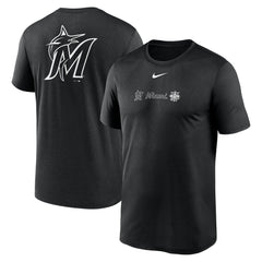 Miami Marlins Fashion Over Shoulder Logo Legend T-Shirt - Black | Nike