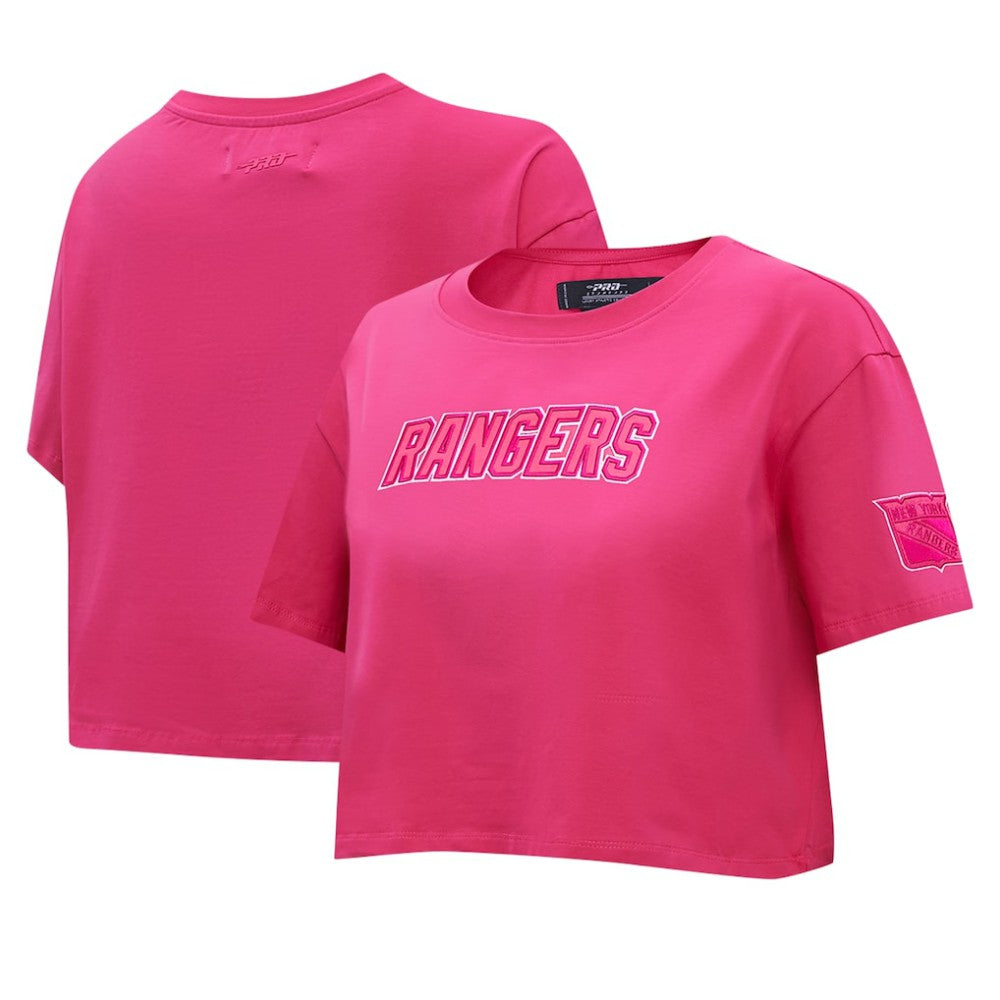 New York Rangers Pro Standard Women's Triple Pink Cropped Boxy T-Shirt