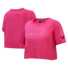 Washington Capitals Pro Standard Women's Triple Pink Cropped Boxy T-Shirt